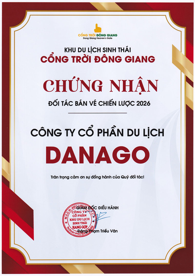 DANAGO là đối tác chiến lược vé Cổng Trời Đông Giang 2026